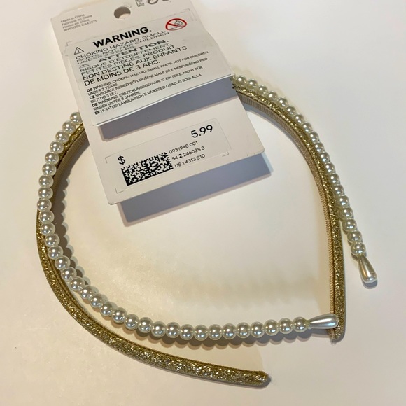 H&M Pearl and gold kid’s headband set (2), new with tags - Picture 3 of 4